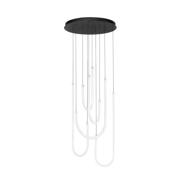 Fehér-matt fekete acél LED dimmelhető függőlámpa akrilüveg búrával ø 50 cm Topaz – Nova Luce