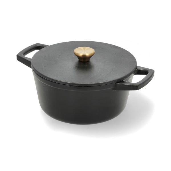 Indukciós tűzhelyhez alkalmas öntöttvas edény fedővel 3,6 l – Holm