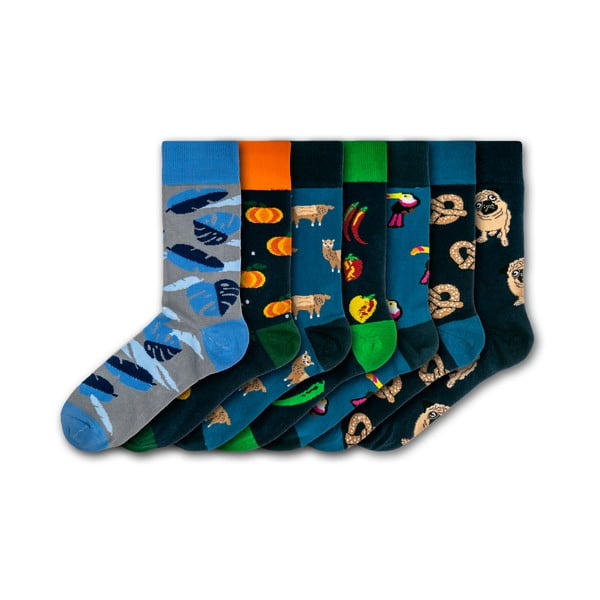 Dark Mix 7 pár színes zokni, méret 41 - 45 - Funky Steps
