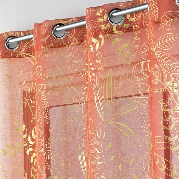 Narancssárga átlátszó függöny 140x280 cm Belflor – douceur d'intérieur-image-1