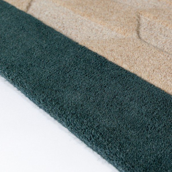 Natúr színű-kékeszöld kézi szövésű gyapjú szőnyeg 200x290 cm Apex Border Wool – Flair Rugs-image-2