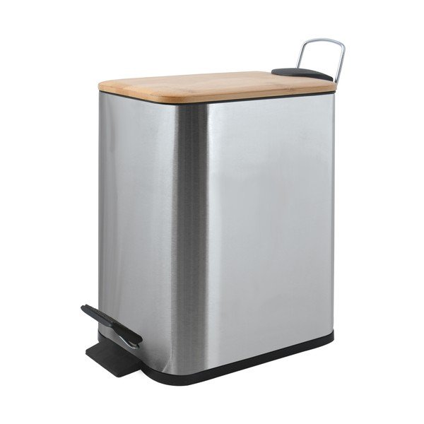 Matt ezüstszínű acél pedálos szemetes 5 l   Erik – Spirella-image-1