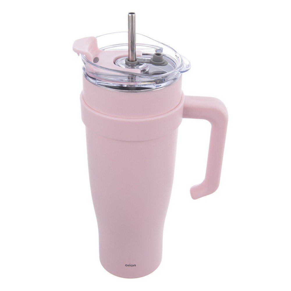 Rózsaszín termobögre szívószállal 1,2 l Termo  Orion