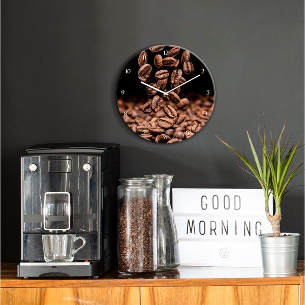 Glassclock Coffee Seeds falióra, ⌀ 30 cm - Styler-image-1