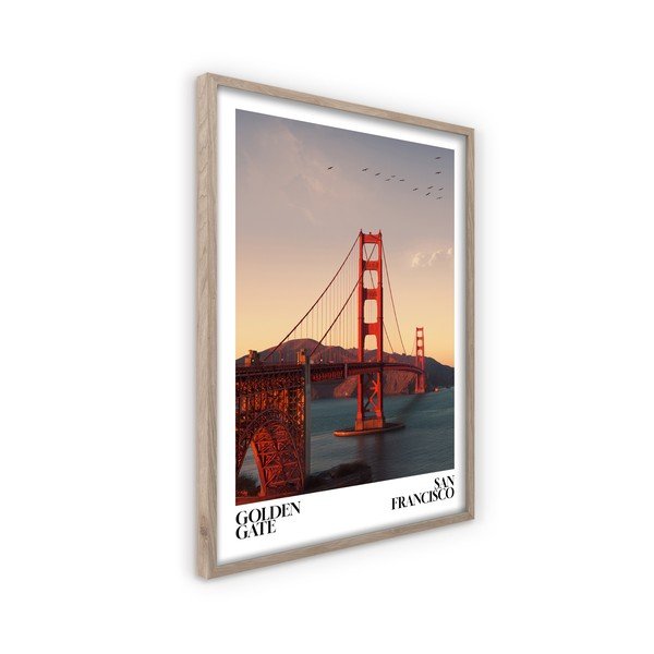 Nyomtatott keretezett kép 50x70 cm Golden Gate – Styler-image-4