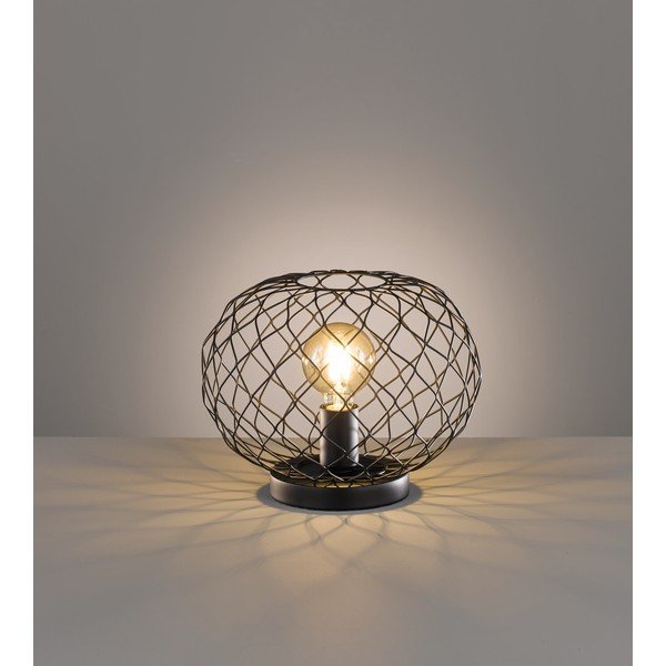Fekete asztali lámpa fém búrával (magasság 23 cm) Justin – Fischer & Honsel-image-2