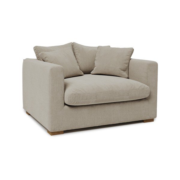 Krémszínű kordbársony fotel Comfy – Scandic-image-2