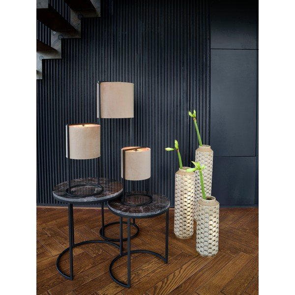 Fekete-bézs asztali lámpa (magasság 35 cm) Santos – Light & Living-image-1