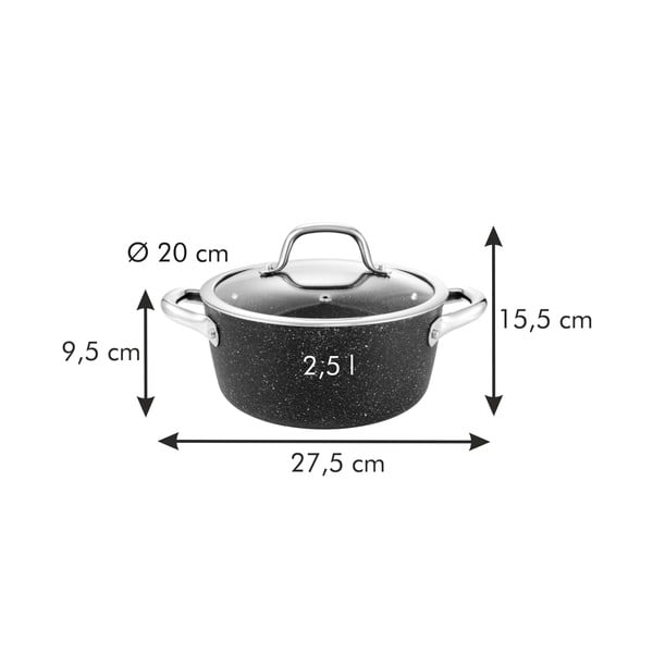 Indukciós tűzhelyhez alkalmas edény fedővel, tapadásmentes felülettel  2,5 l President - Tescoma-image-2
