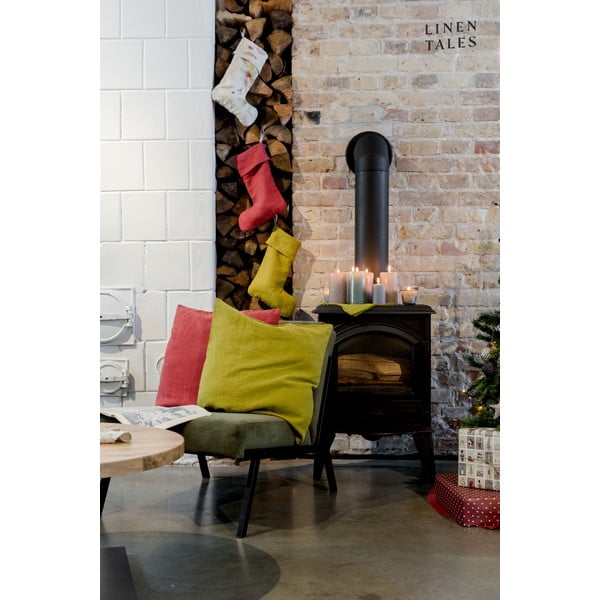 Textil Mikulás zokni Christmas Print Natural – Linen Tales-image-1