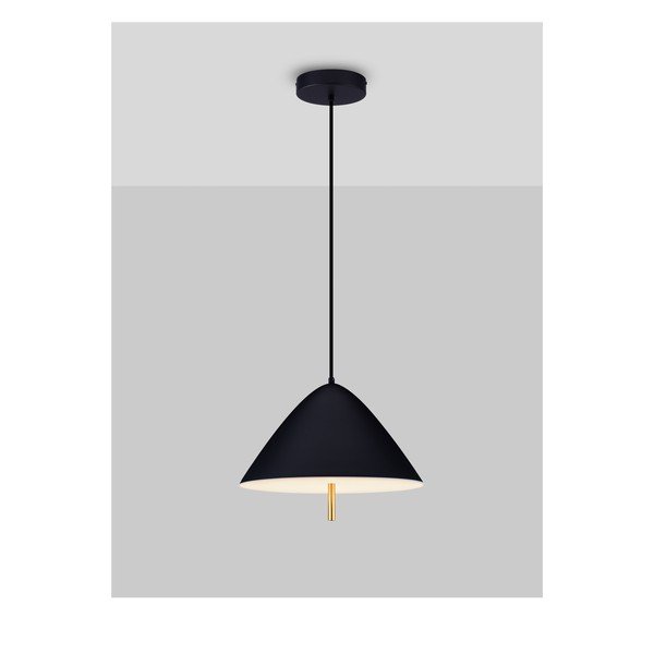 Matt fekete fém LED függőlámpa fém búrával ø 40 cm Oros – Nova Luce-image-3