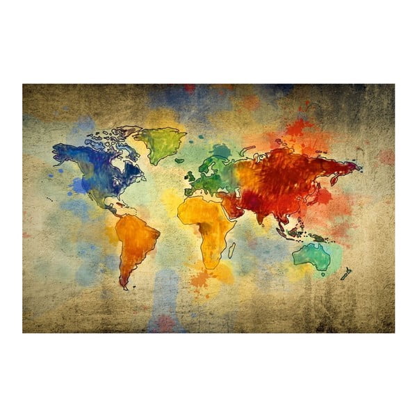 Homemania Maps World Drops kép, 70 x 100 cm