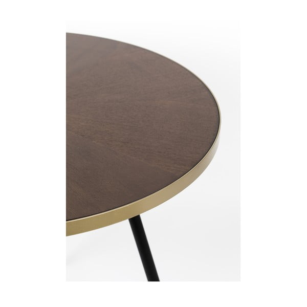 Kerek étkezőasztal diófa dekoros asztallappal ø 91 cm Denise – White Label-image-3