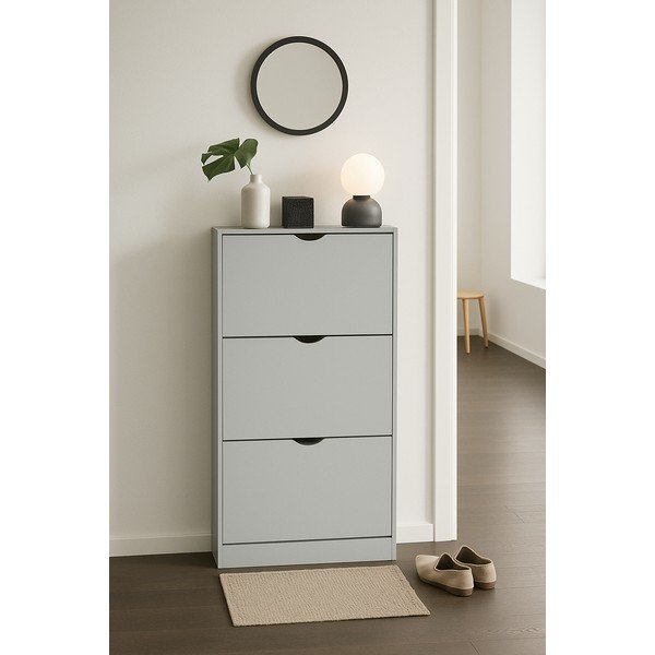 Szürke billenő ajtós cipőtartó 60x118x24 cm Stelo – Bonami Essentials-image-1