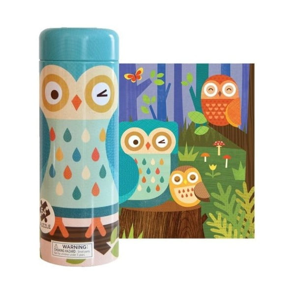 Owl Family puzzle tubusban persellyel - Petit collage