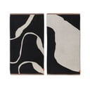 Fekete-fehér bio pamut törölköző szett 2 db-os 50x90 cm Nova Arte – Mette Ditmer Denmark