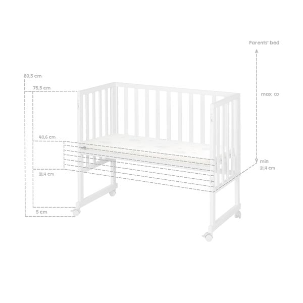 Fehér babaágy 90x45 cm – Roba-image-4