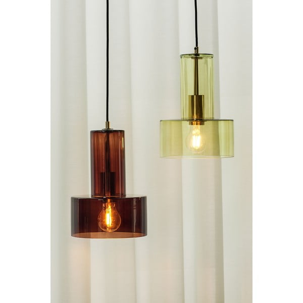 Zöld üveg függőlámpa ø 20 cm Ripple – Hübsch-image-1