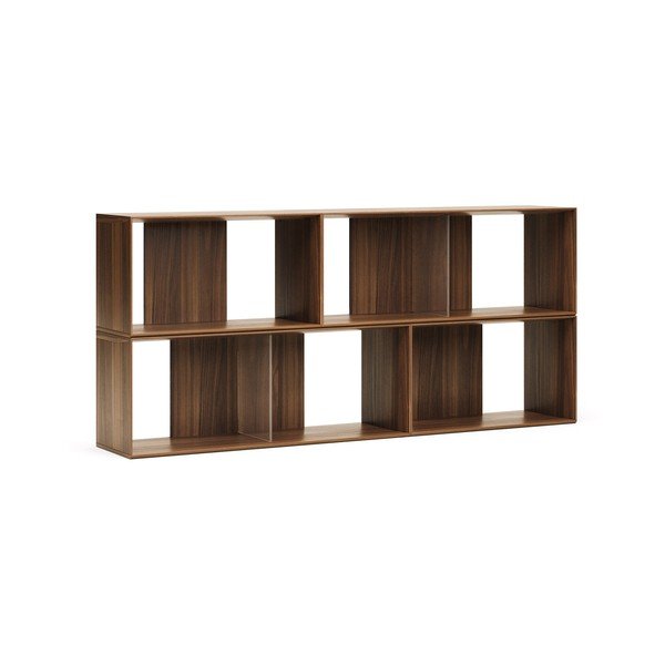 Barna moduláris polcrendszer szett  diófa dekorral 4 db-os 168x76 cm Litto – Kave Home-image-2