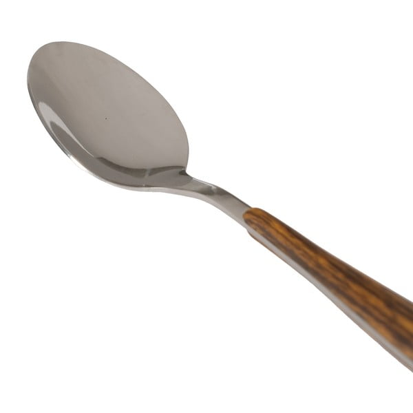 Barna-ezüstszínű rozsdamentes acél evőeszköz készlet 24 db-os – Ixia-image-4