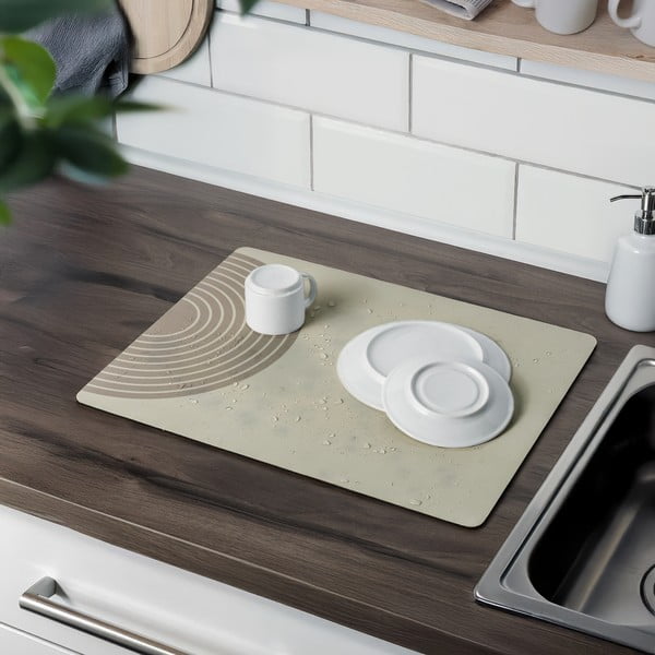 Bézs gumi edénycsepegtető alátét 50x40 cm Dima – Wenko-image-1