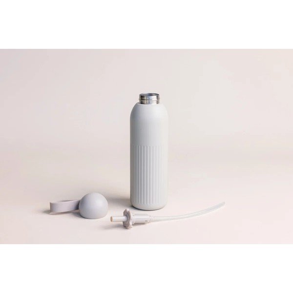 Bézs rozsdamentes acél termopalack szívószállal 500 ml Tekla – Sagaform-image-4