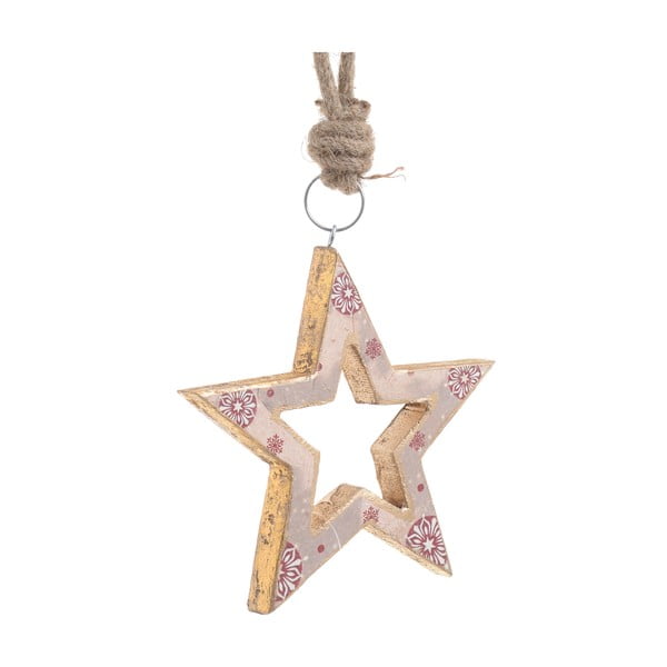Anna csillag formájú fából készült felfüggeszthető karácsonyi dekoráció - InArt