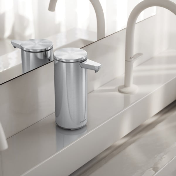 Matt ezüstszínű automata acél szappanadagoló 266 ml – simplehuman-image-1