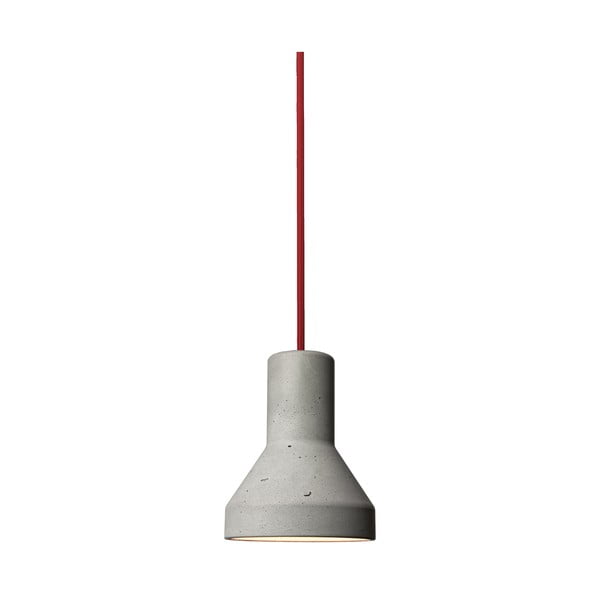 No. 2 lámpa beton foglalattal és piros kábellel, 1,2 m - Jakub Velínský