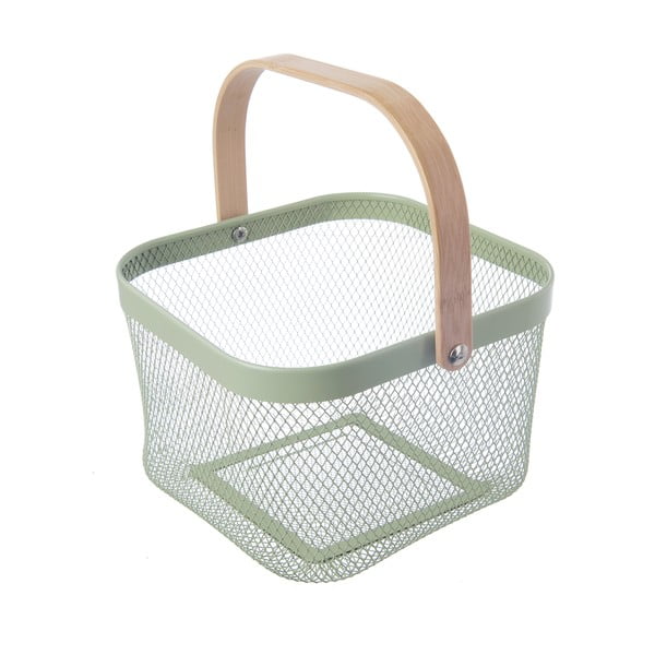 Fémhuzalos fém tárolókosár 24,5x24,5x30 cm Greenish – Orion-image-4