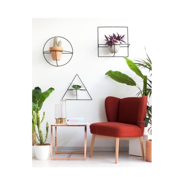 Triangle fekete fali virágtartó - Really Nice Things-image-2