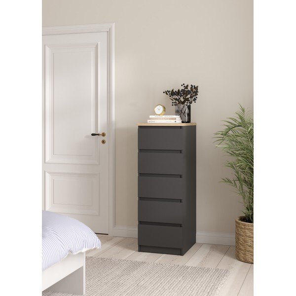 Sötétszürke komód 40x111x50 cm Naia – Tvilum-image-1