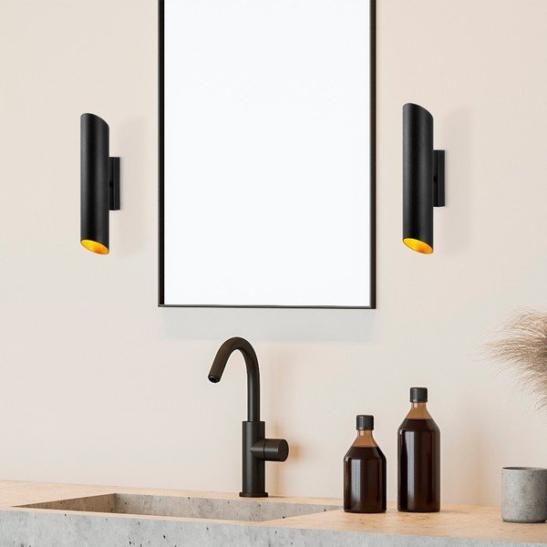 Fekete-aranyszínű fali lámpa ø 8 cm Cut – Opviq lights-image-2