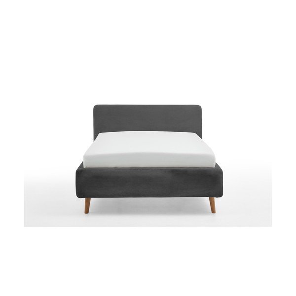 Antracitszürke kárpitozott egyszemélyes ágy ágyrács nélkül 120x200 cm Mattis – Meise Möbel-image-3