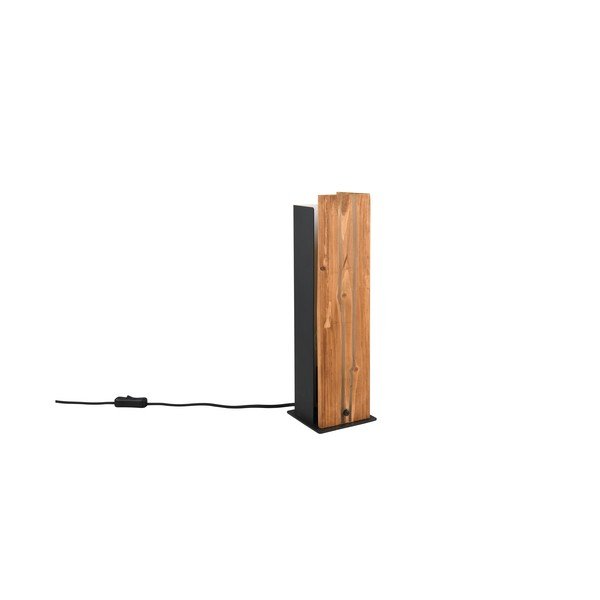 Fekete-natúr színű asztali lámpa fa búrával (magasság 40 cm) Karuni – Trio-image-3