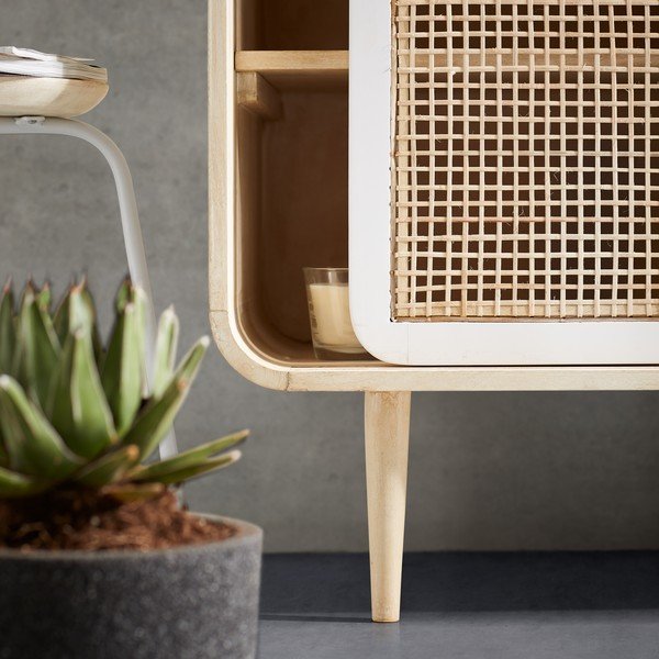 Nax fehér fém ülőke mangófa ülőrésszel - Kave Home-image-4