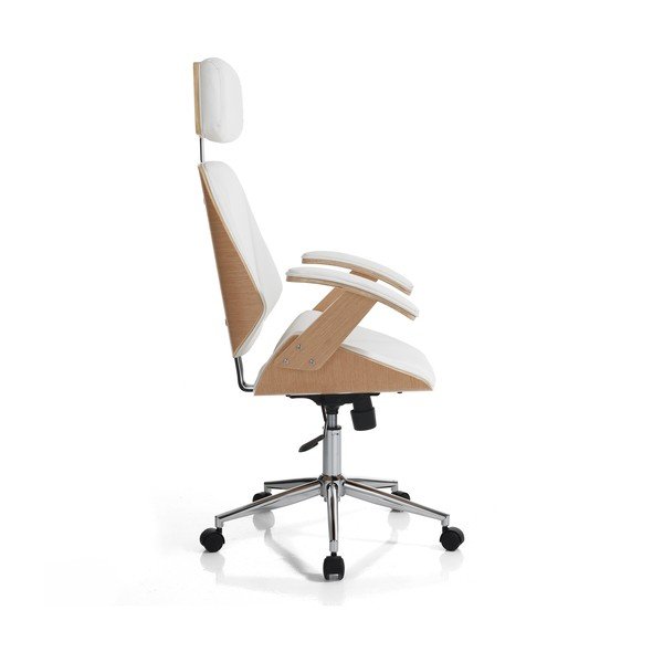 Fehér bőrutánzat irodai szék Visby – Tomasucci-image-3