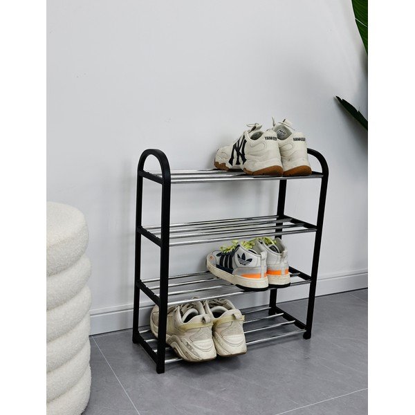 Fekete műanyag cipőtartó állvány 50,5x57x19 cm Hallfrid – Yes Everyday-image-1