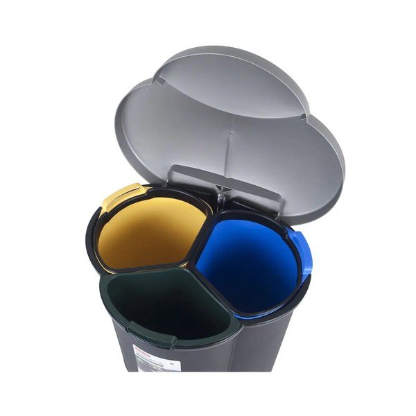 Műanyag szelektív pedálos szemetes 17+17+6 l Trio - Curver-image-4