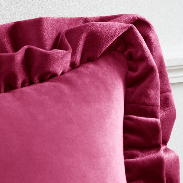 Bársony díszpárna 43x43 cm Velvet Double Frill – Catherine Lansfield-image-1
