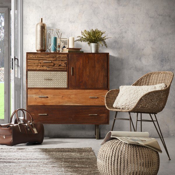 Shore barnásfehér puff - Kave Home-image-4