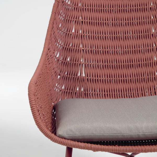 Abeli terrakotta színű kerti fotel - Kave Home-image-1