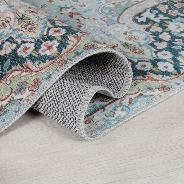 Türkiz mosható szőnyeg 80x150 cm FOLD Colby – Flair Rugs-image-1