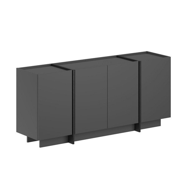 Antracitszürke komód kábellyukkal 180x80x45 cm Dorma – Kalune Design
