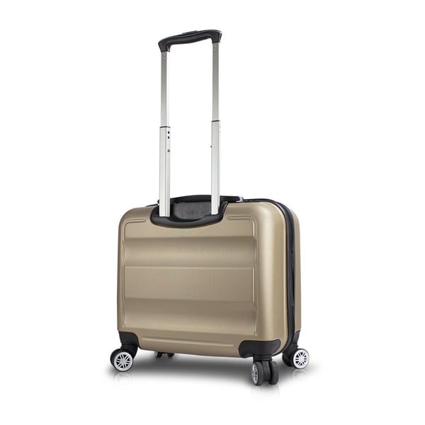 COLORS LASSO Cabin Suitcase aranyszínű gurulós bőrönd USB csatlakozóval - My Valice