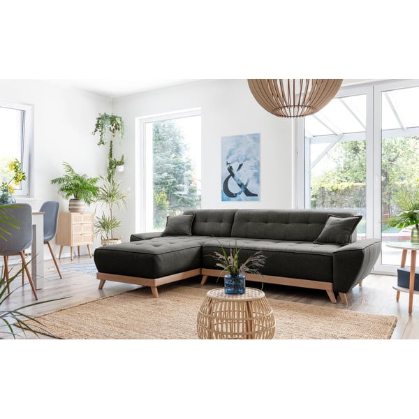 Dazzling Daisy sötétszürke variálható és kinyitható sarokkanapé - Miuform-image-3