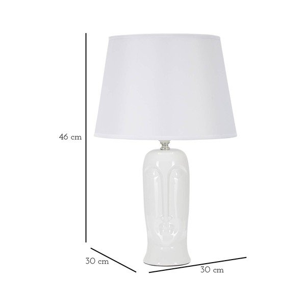 Fehér kerámia asztali lámpa textil búrával (magasság 46 cm) Statua – Mauro Ferretti-image-4