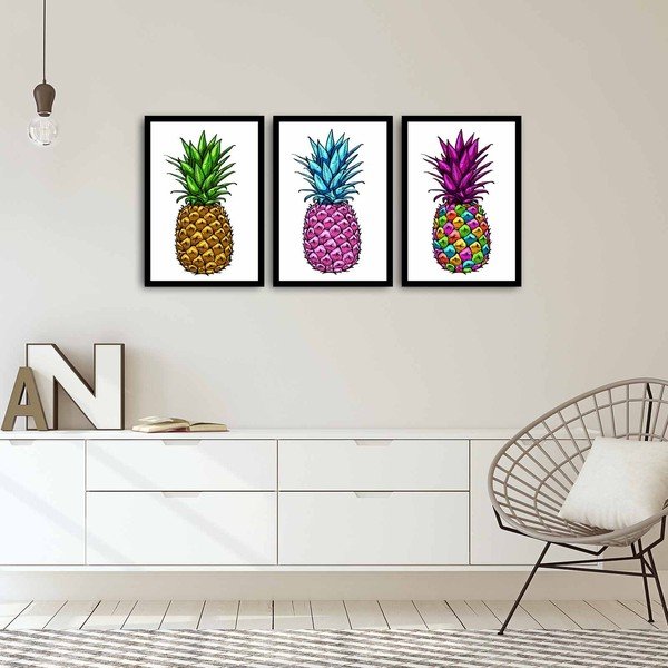 Pineapple háromrészes kép, 109 x 50 cm-image-1