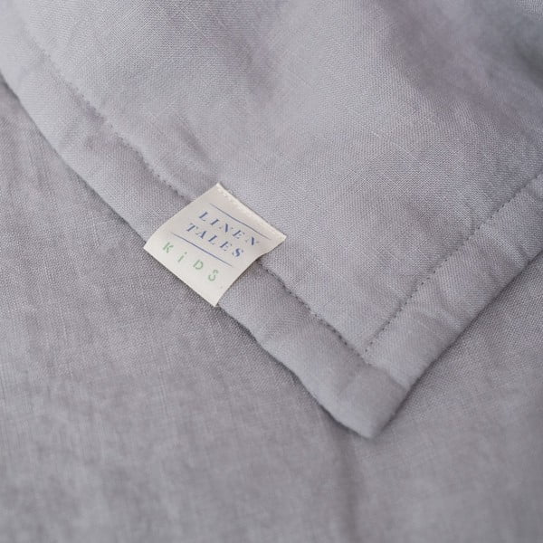 Szürke len gyerek takaró 140x200 cm – Linen Tales-image-1