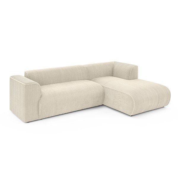 Bézs kordbársony sarokkanapé (jobb oldali-heverő résszel) Merid  – Ropez-image-2